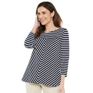 CROFT & BARROW Spliced Striped Top in Lavender